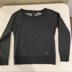 Roxy gray sweatshirt long sleeve with pocket XL